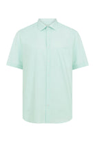 Classic Fit Short Sleeve Cotton Light Green Dress Shirt