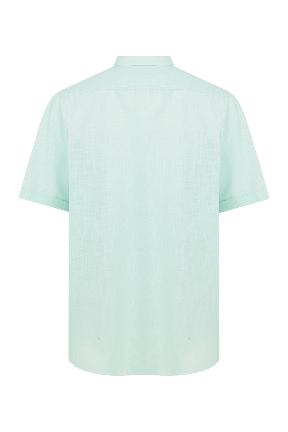 Classic Fit Short Sleeve Cotton Light Green Dress Shirt