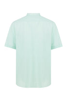 Classic Fit Short Sleeve Cotton Light Green Dress Shirt