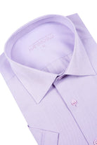 Classic Fit Short Sleeve Patterned Cotton Blend Dress Shirt