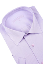 Classic Fit Short Sleeve Patterned Cotton Blend Dress Shirt