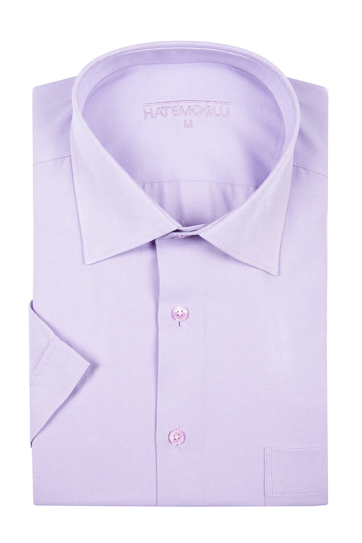 Classic Fit Short Sleeve Patterned Cotton Blend Dress Shirt