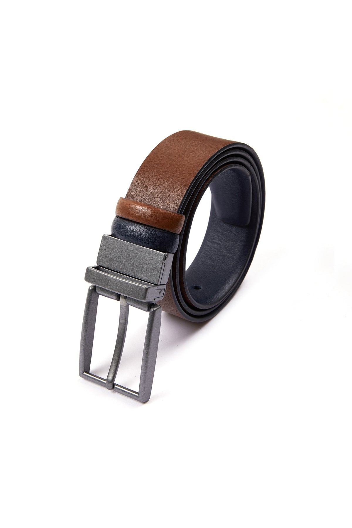 Classic Navy Aniline - Tan Aniline Leather Belt - MIB