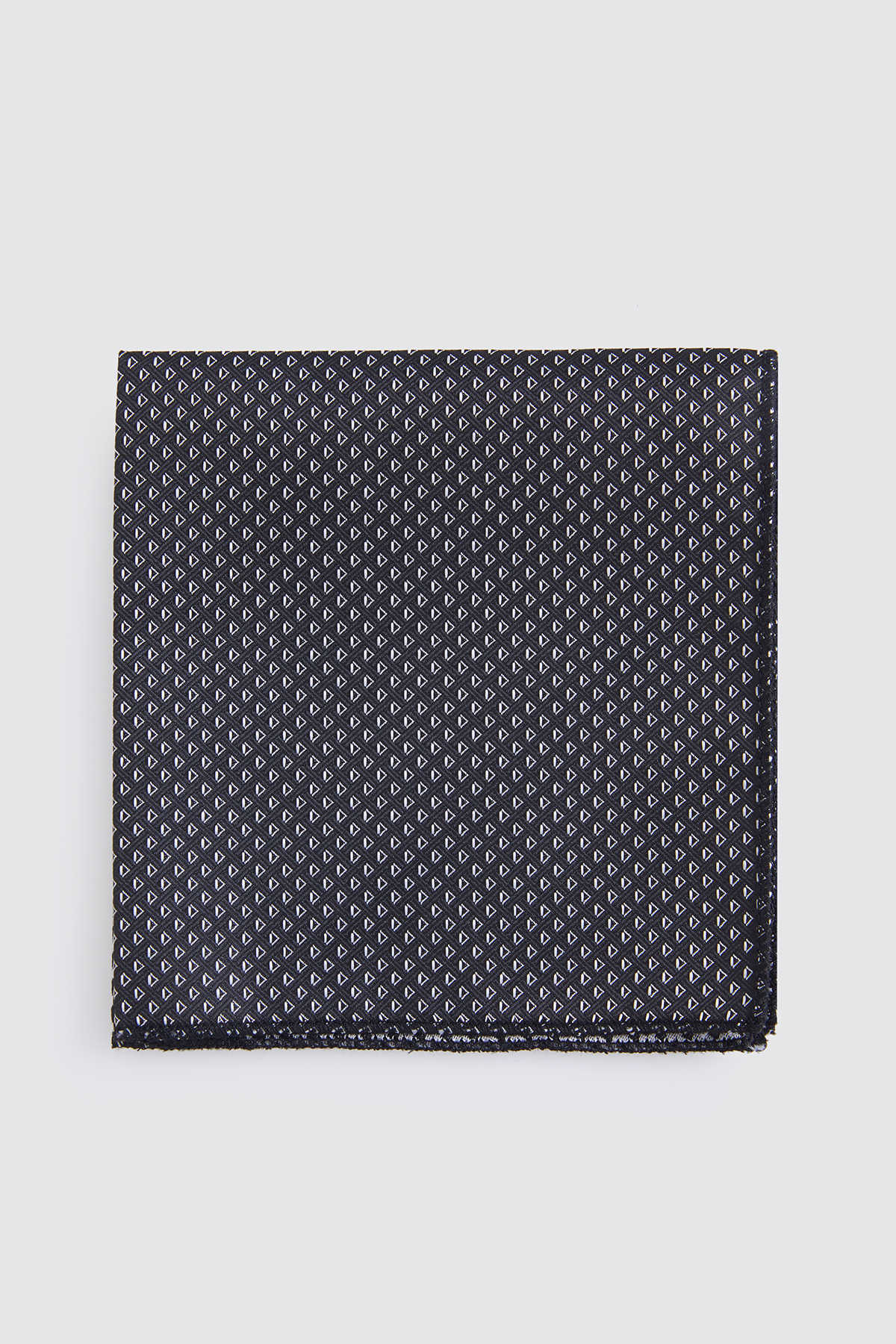 Classic Patterned Black Pocket Square - MIB