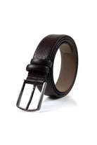 Classic Perforated Leather Dark Brown Belt - MIB