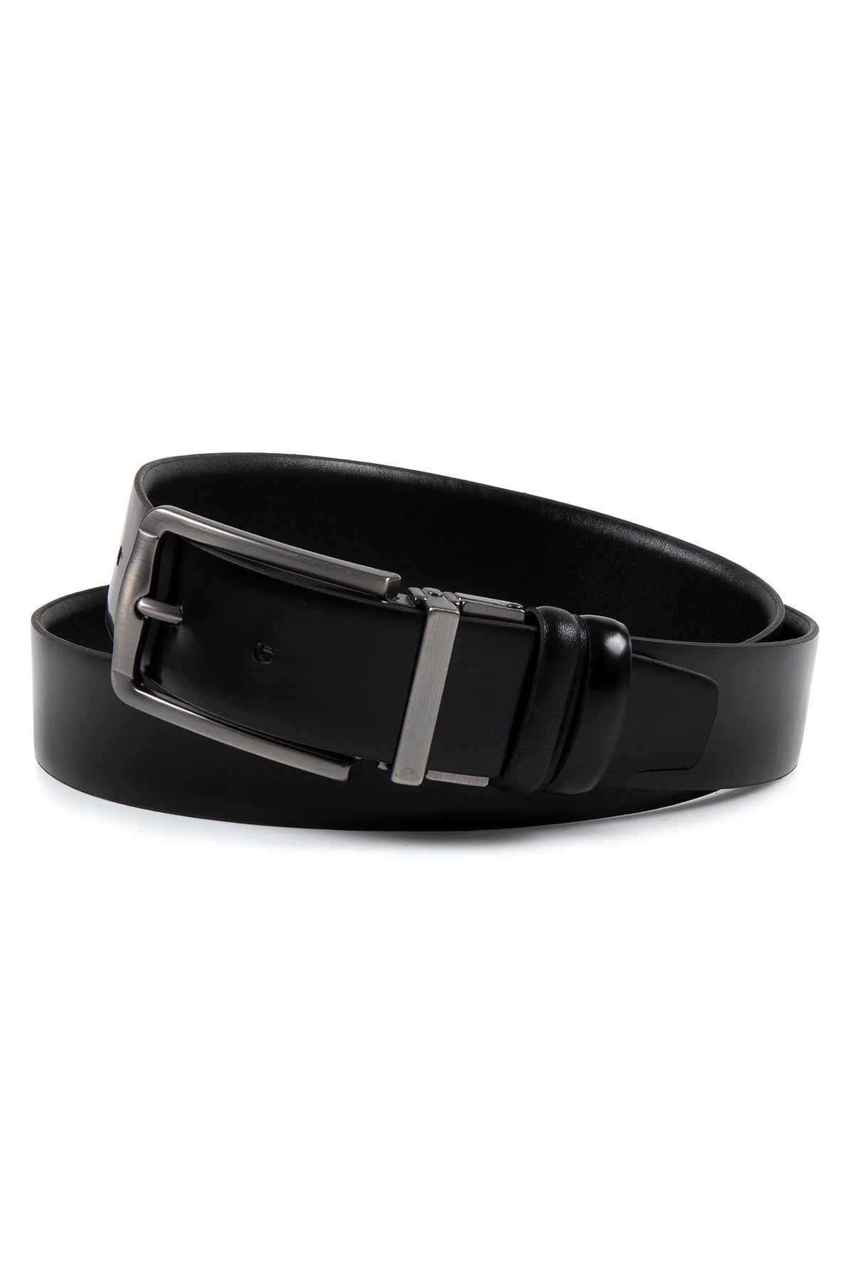 Classic Plain Leather Brown Aniline - K. Tan Belt Black