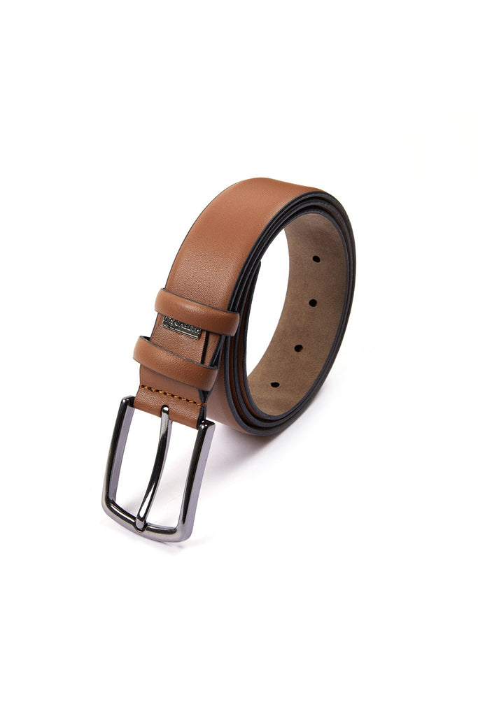 Classic Plain Leather Brown Belt Tan 1 - MIB