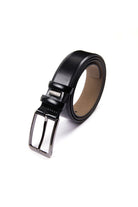 Classic Plain Leather Navy Belt Black - MIB