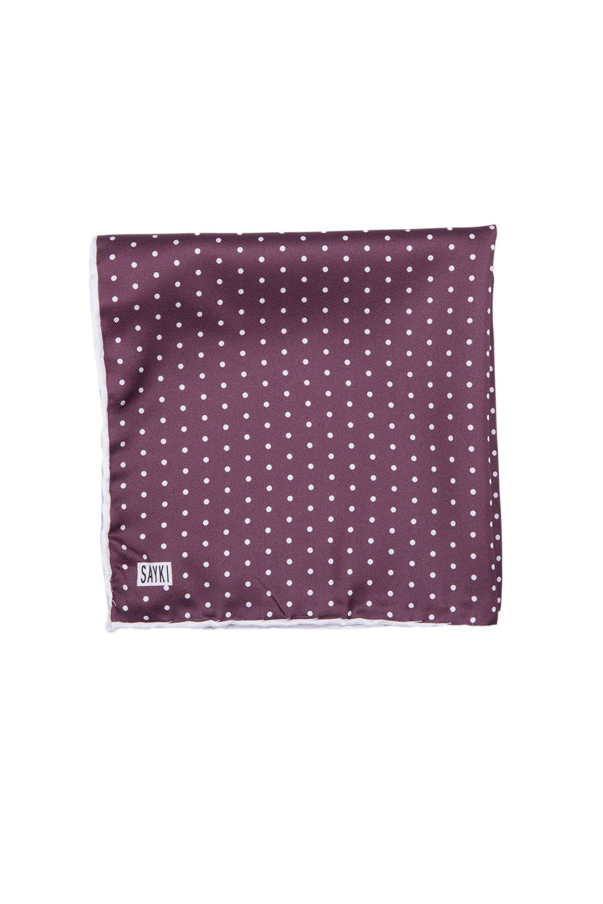 Classic White Dots Burgundy Pocket Square - MIB