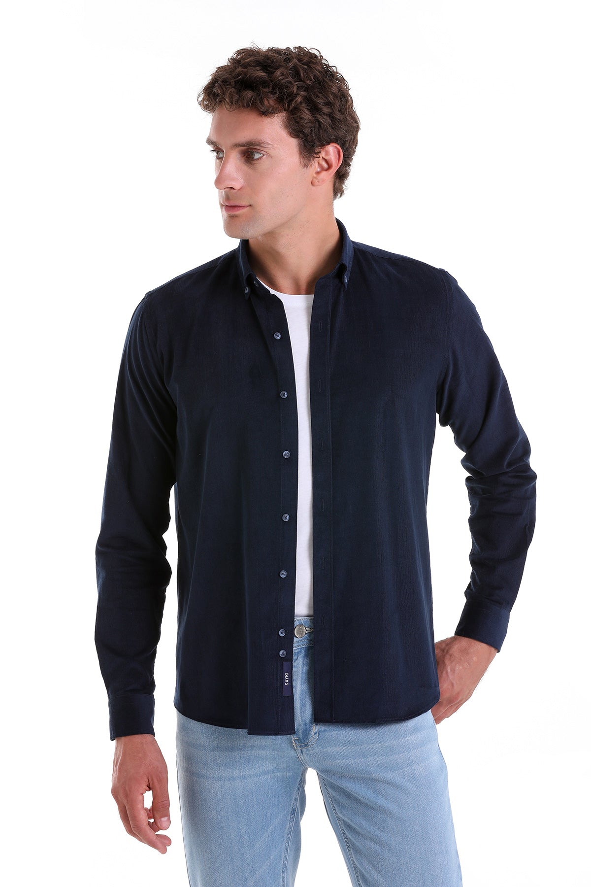 Comfort Fit 100% Cotton Navy Casual Shirt - MIB