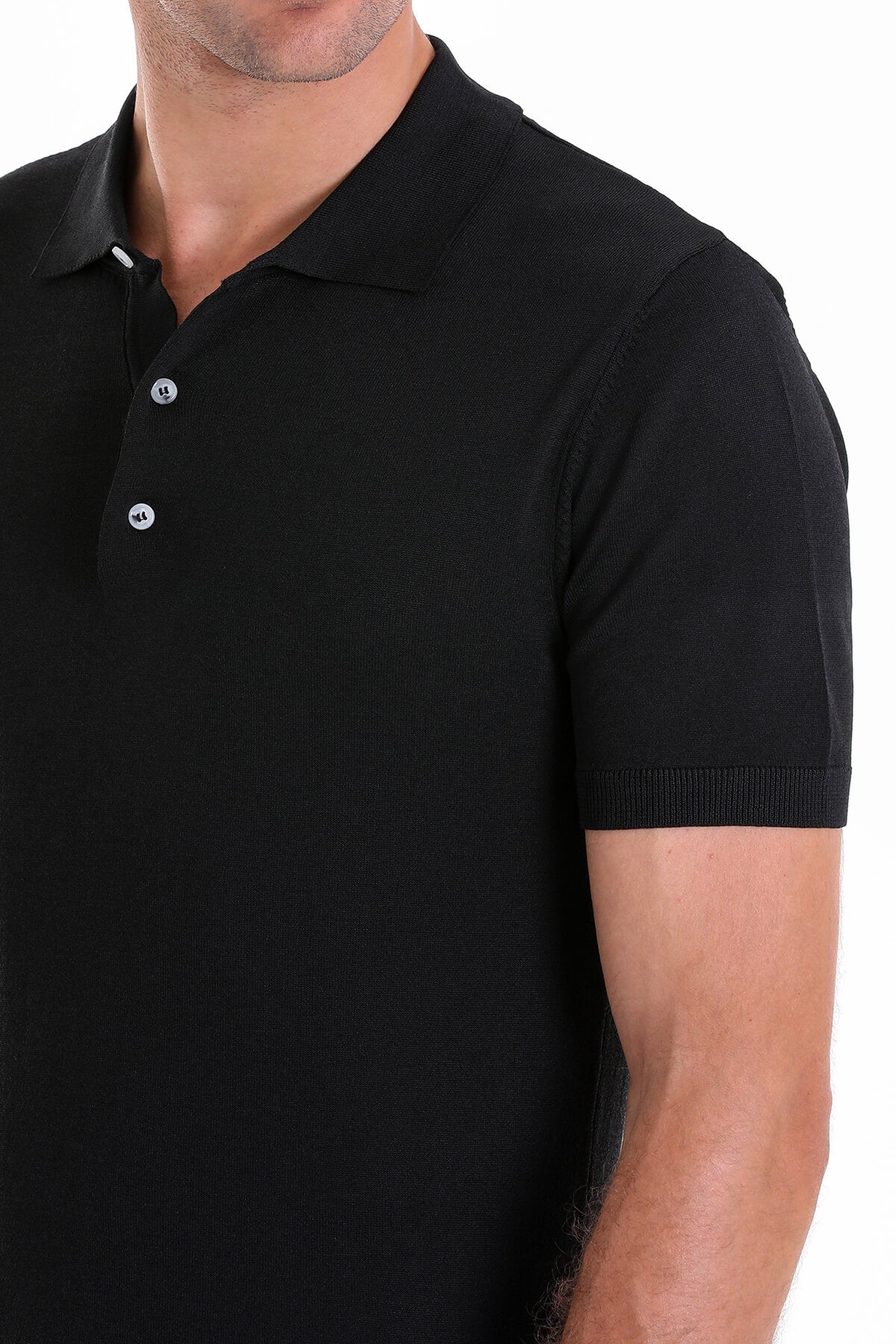 Comfort Fit Basic Black Polo T-Shirt - MIB