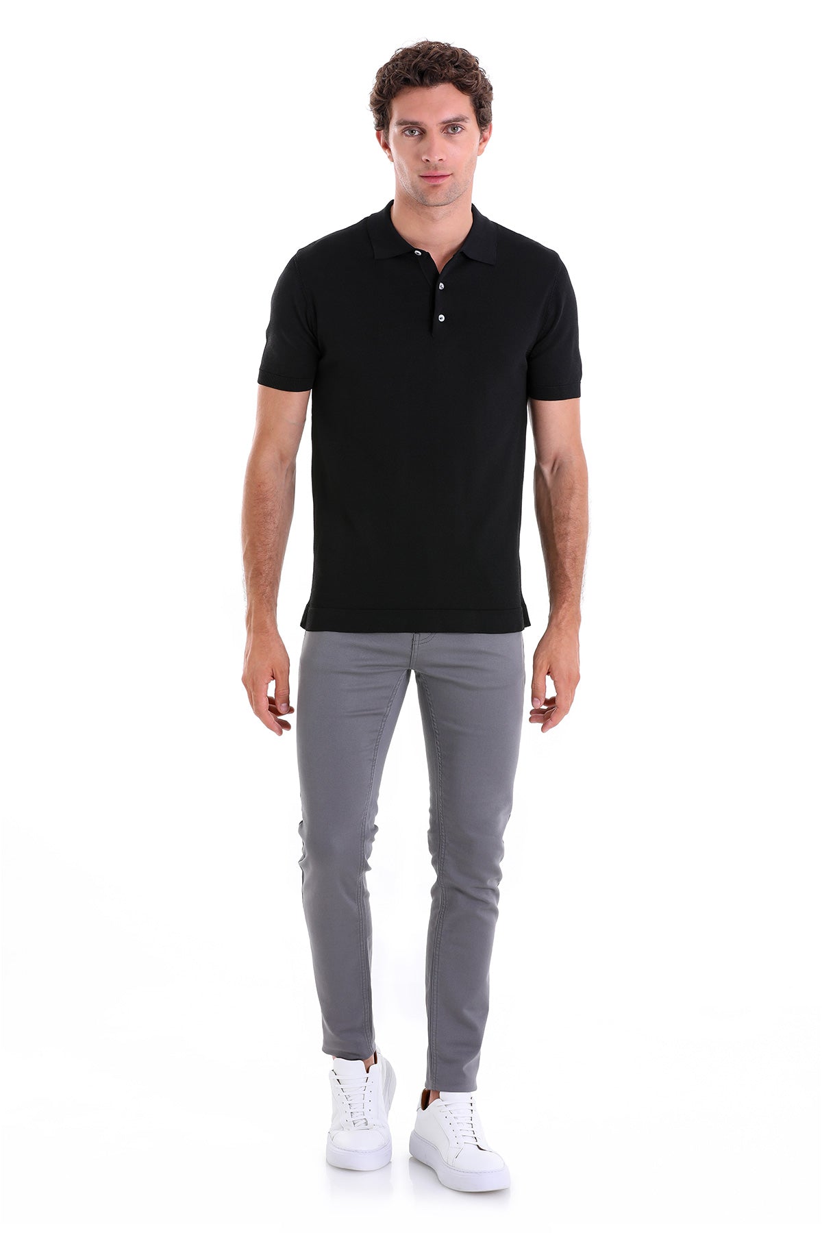 Comfort Fit Basic Black Polo T-Shirt - MIB