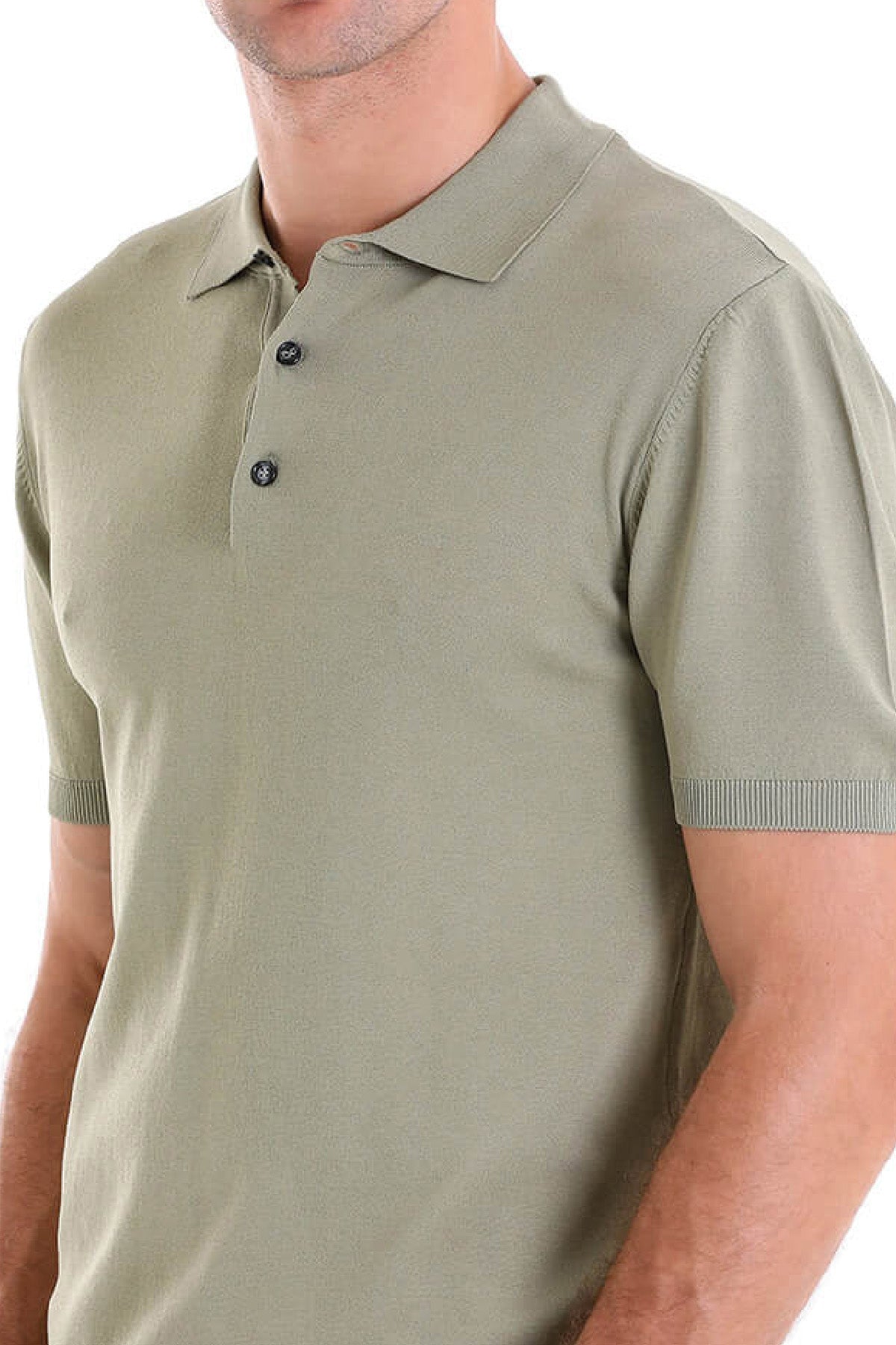 Comfort Fit Basic Green Vetiver Polo T-Shirt - MIB