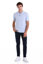 Comfort Fit Basic Light Blue Polo T-Shirt - MIB