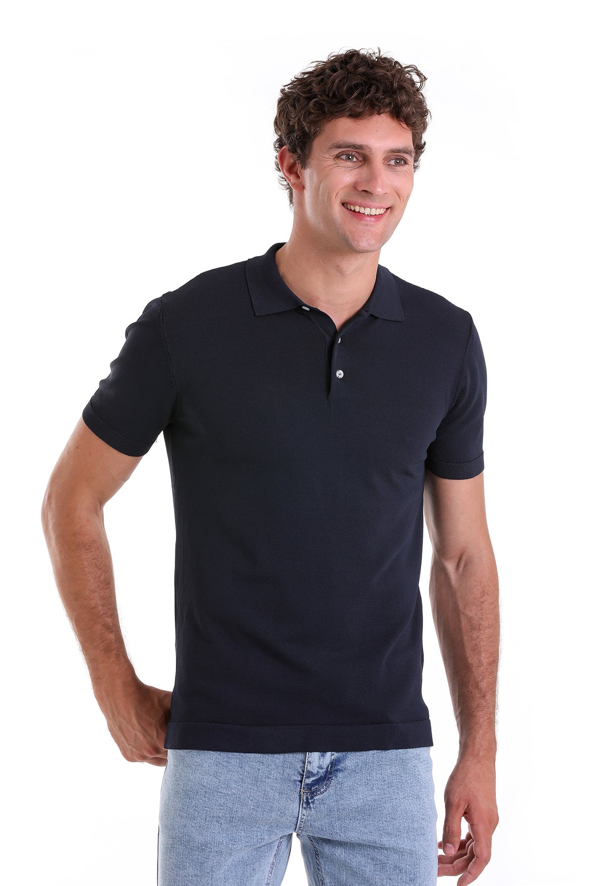 Comfort Fit Basic Navy Polo T-Shirt - MIB