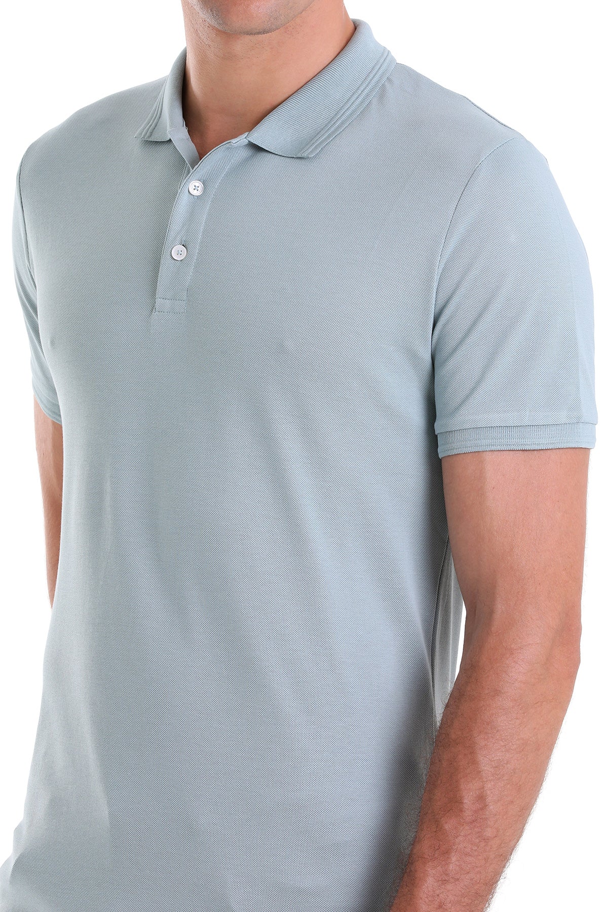 Comfort Fit Basic Plain 100% Cotton Blue Polo T-Shirt - MIB