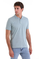 Comfort Fit Basic Plain 100% Cotton Blue Polo T-Shirt - MIB