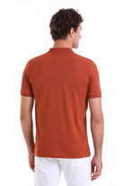 Comfort Fit Basic Plain 100% Cotton Cinnamon Polo T-Shirt