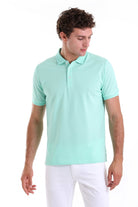 Comfort Fit Basic Plain 100% Cotton Green Water Polo