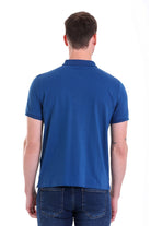 Comfort Fit Basic Plain 100% Cotton Indigo Polo T-Shirt