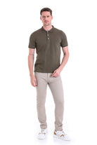 Comfort Fit Basic Plain 100% Cotton Khaki Polo T-Shirt - MIB