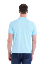 Comfort Fit Basic Plain 100% Cotton Light Blue Polo T-Shirt