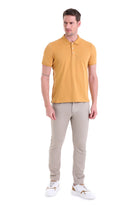 Comfort Fit Basic Plain 100% Cotton Mustard Polo T-Shirt