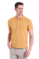 Comfort Fit Basic Plain 100% Cotton Mustard Polo T-Shirt