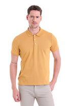 Comfort Fit Basic Plain 100% Cotton Mustard Polo T-Shirt