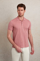 Comfort Fit Basic Plain 100% Cotton Pink Polo T-Shirt - MIB