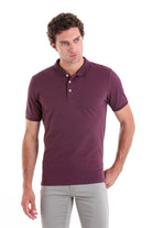 Comfort Fit Basic Plain 100% Cotton Purple Polo T-Shirt