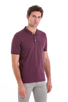 Comfort Fit Basic Plain 100% Cotton Purple Polo T-Shirt