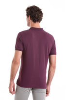 Comfort Fit Basic Plain 100% Cotton Purple Polo T-Shirt