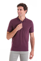 Comfort Fit Basic Plain 100% Cotton Purple Polo T-Shirt