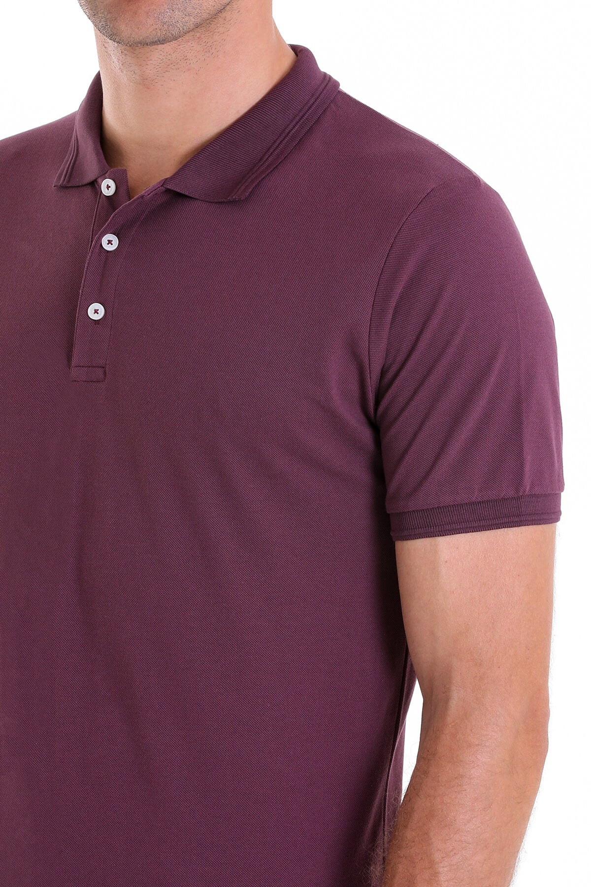 Comfort Fit Basic Plain 100% Cotton Purple Polo T-Shirt