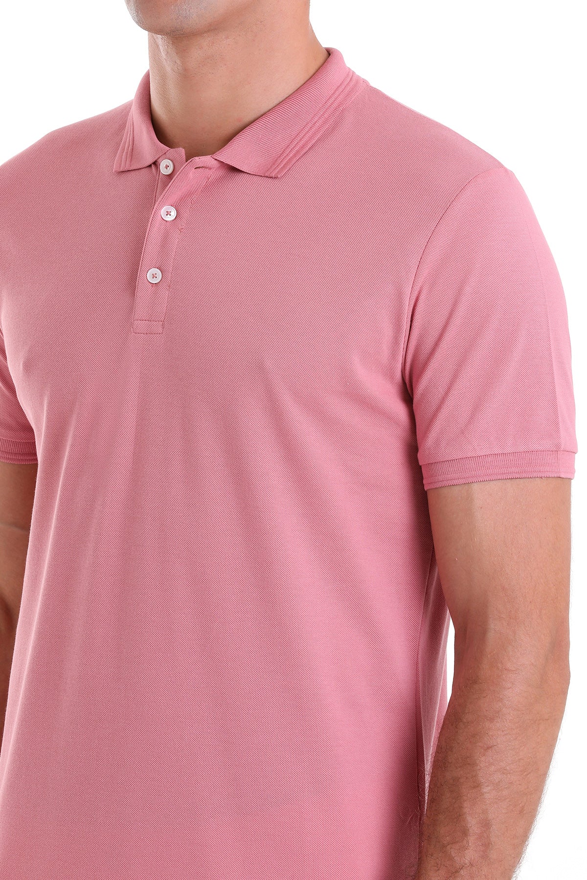 Comfort Fit Basic Plain 100% Cotton Rose Polo T-Shirt - MIB