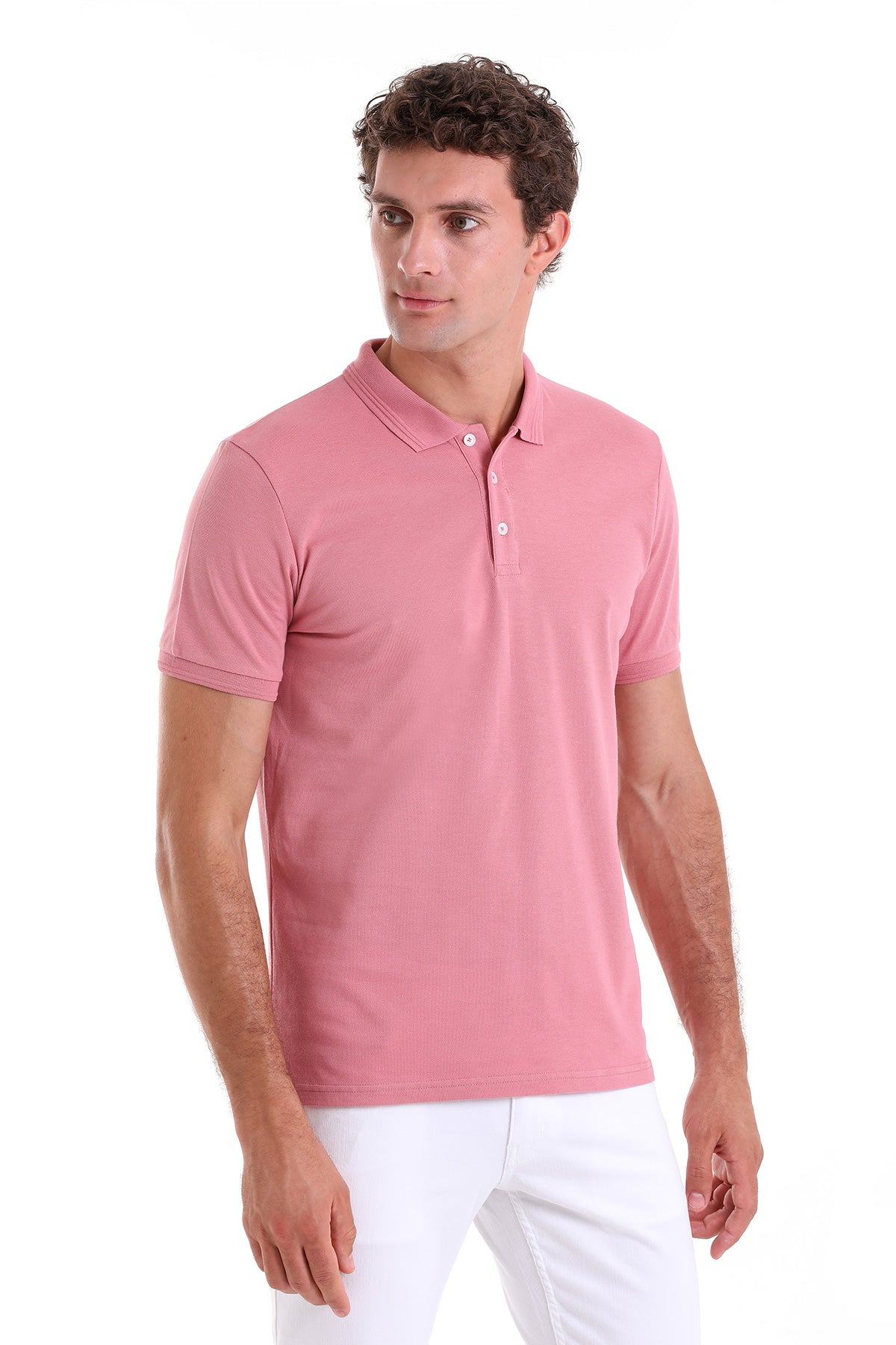 Comfort Fit Basic Plain 100% Cotton Rose Polo T-Shirt - MIB