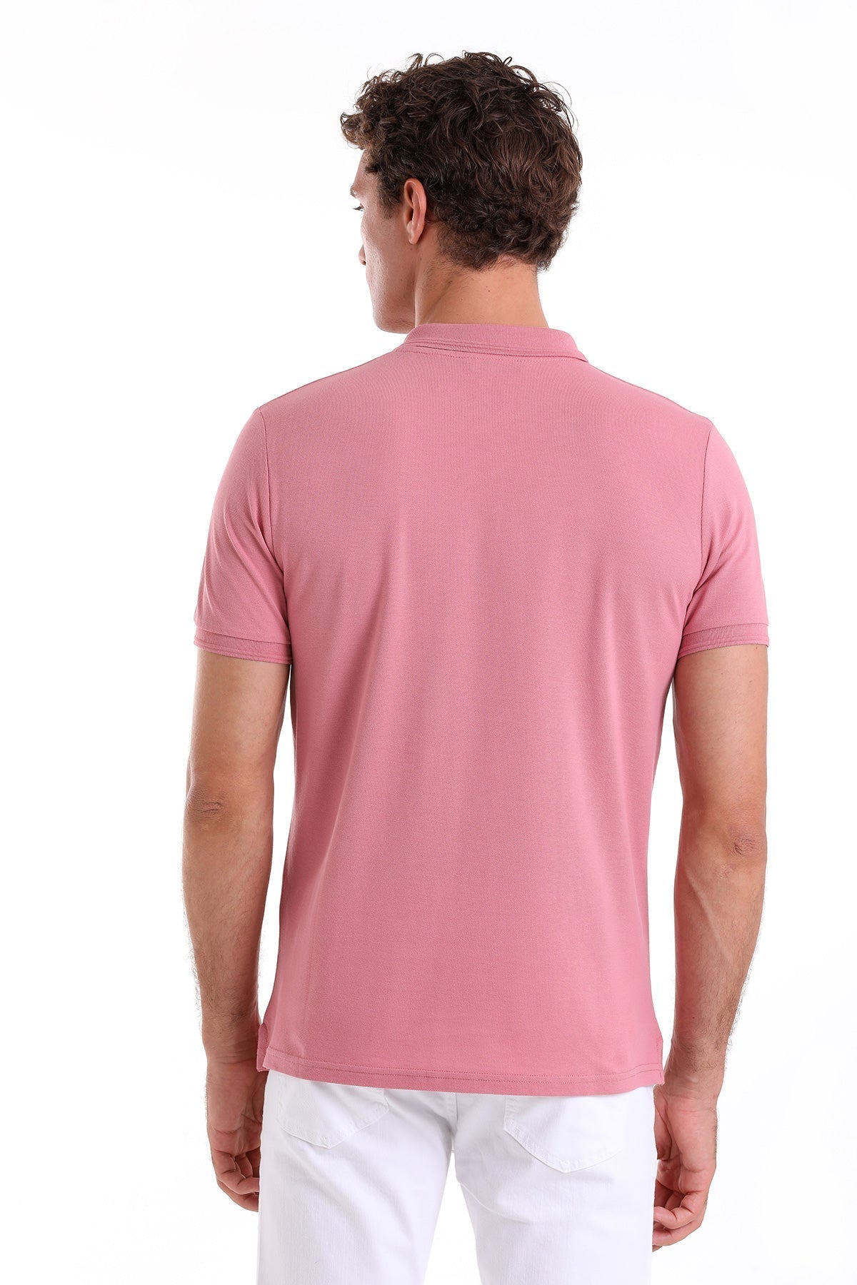 Comfort Fit Basic Plain 100% Cotton Rose Polo T-Shirt - MIB