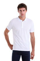 Comfort Fit Basic Plain 100% Cotton White Polo T-Shirt - MIB