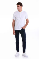 Comfort Fit Basic Plain 100% Cotton White Polo T-Shirt - MIB