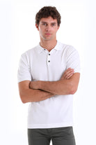 Comfort Fit Basic White Polo T-Shirt - MIB