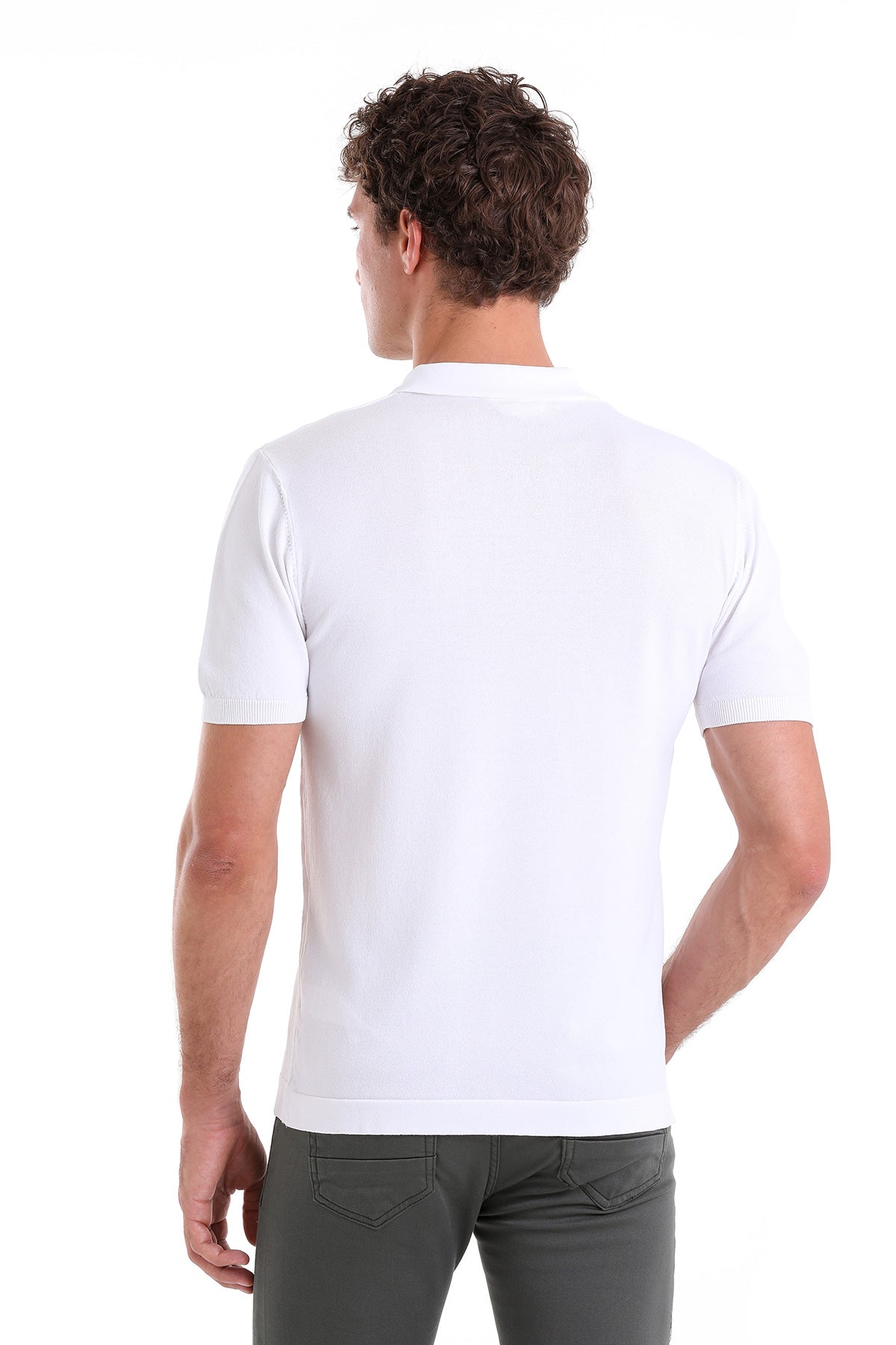 Comfort Fit Basic White Polo T-Shirt - MIB