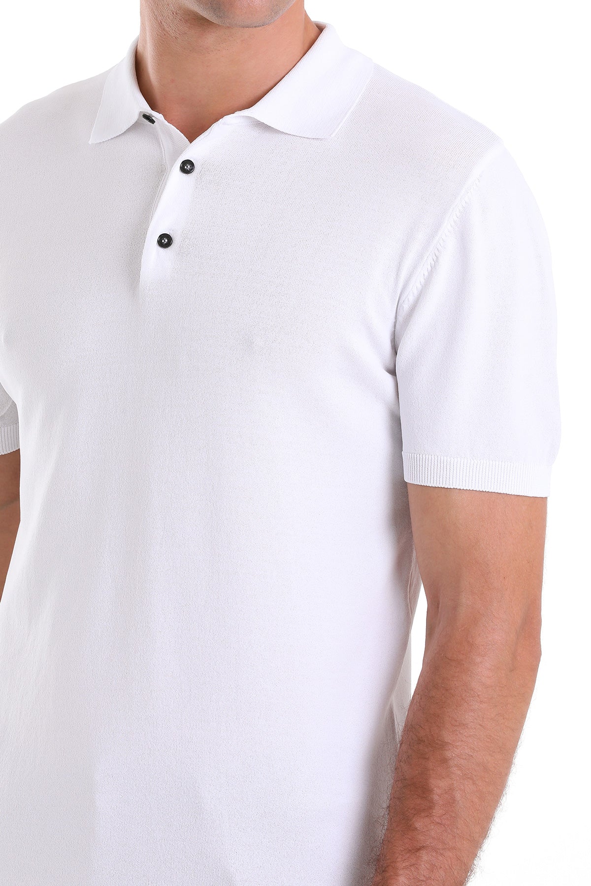 Comfort Fit Basic White Polo T-Shirt - MIB