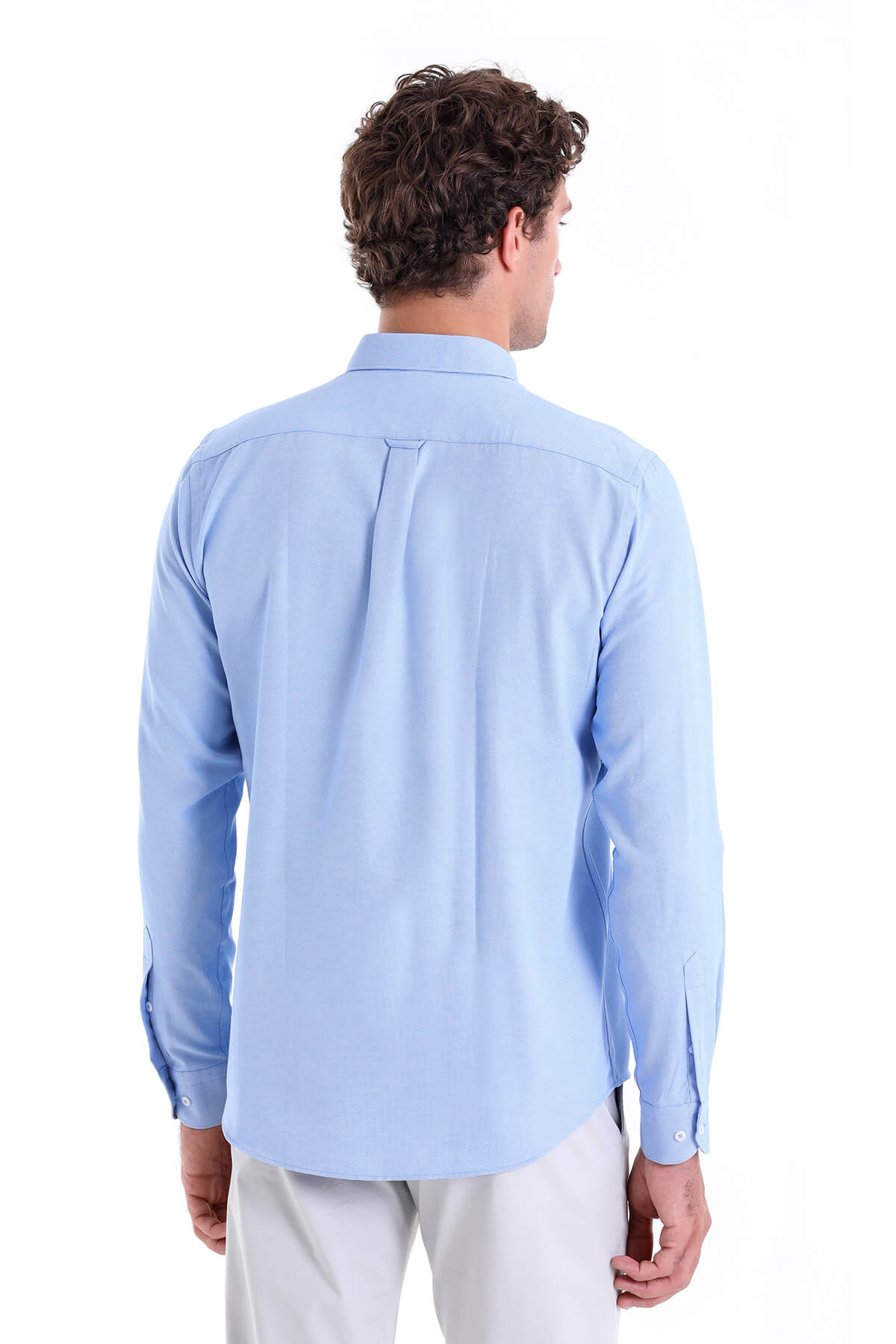 Comfort Fit Button-Down Collar Light Blue Casual Shirt - MIB