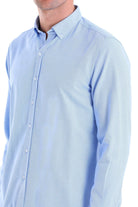 Comfort Fit Button-Down Collar Light Blue Casual Shirt - MIB