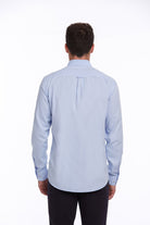 Comfort Fit Button-Down Cotton Light Blue Casual Shirt - MIB