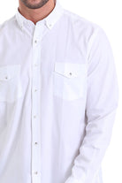 Comfort Fit Button-Down Cotton White Casual Shirt - MIB