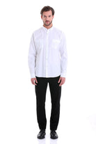 Comfort Fit Button-Down Cotton White Casual Shirt - MIB