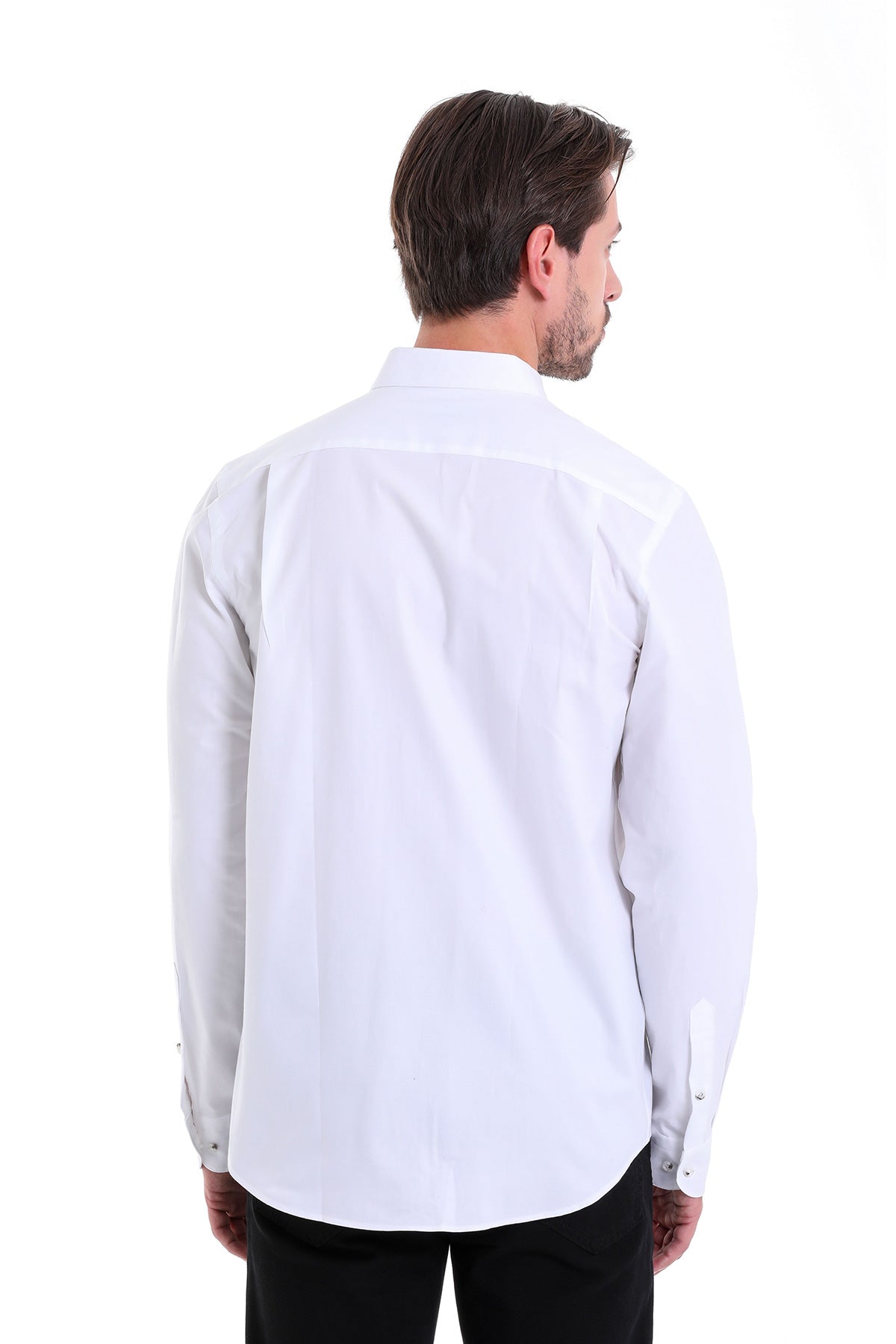 Comfort Fit Button-Down Cotton White Casual Shirt - MIB