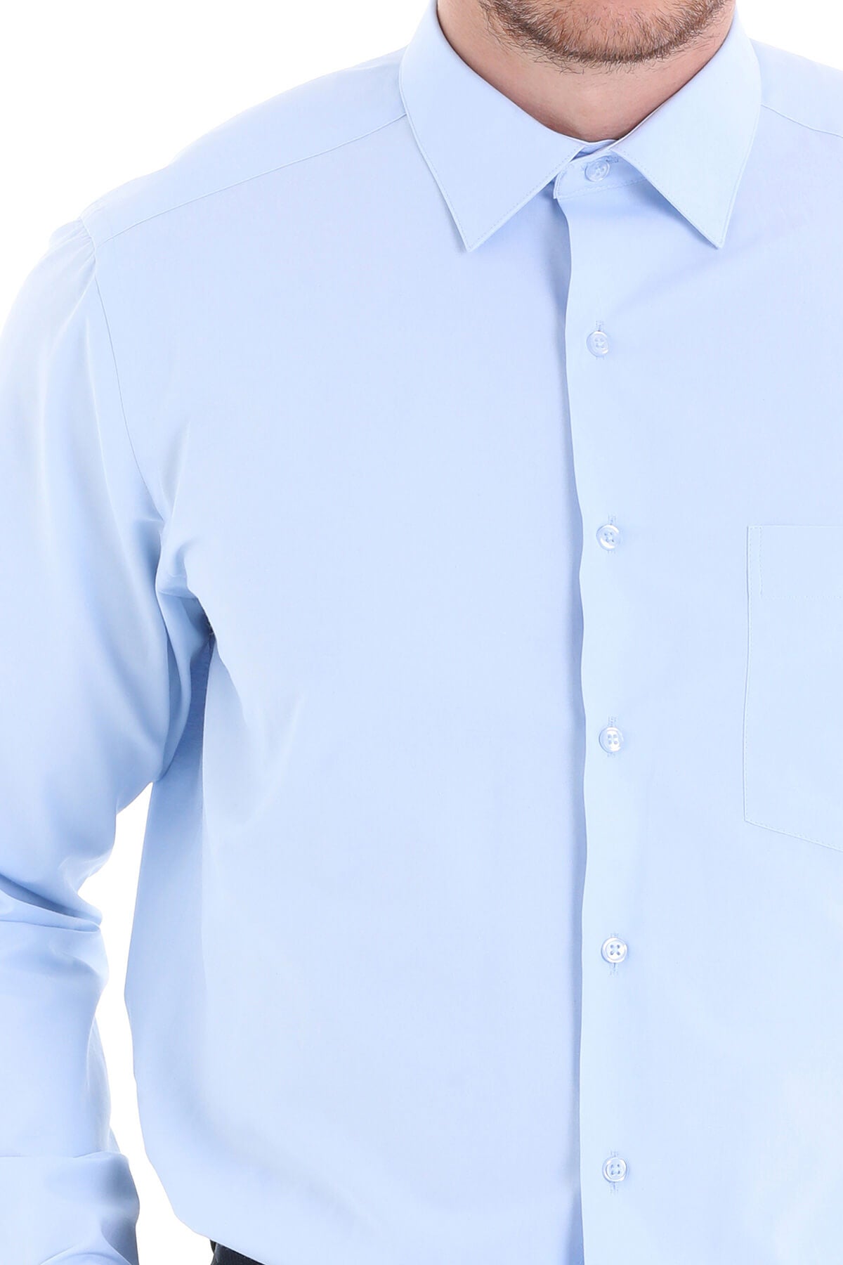 Comfort Fit Classic Collar Light Blue Dress Shirt - MIB